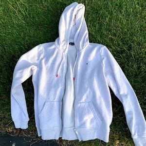Light gray Tommy Hilfiger zip up hoodie